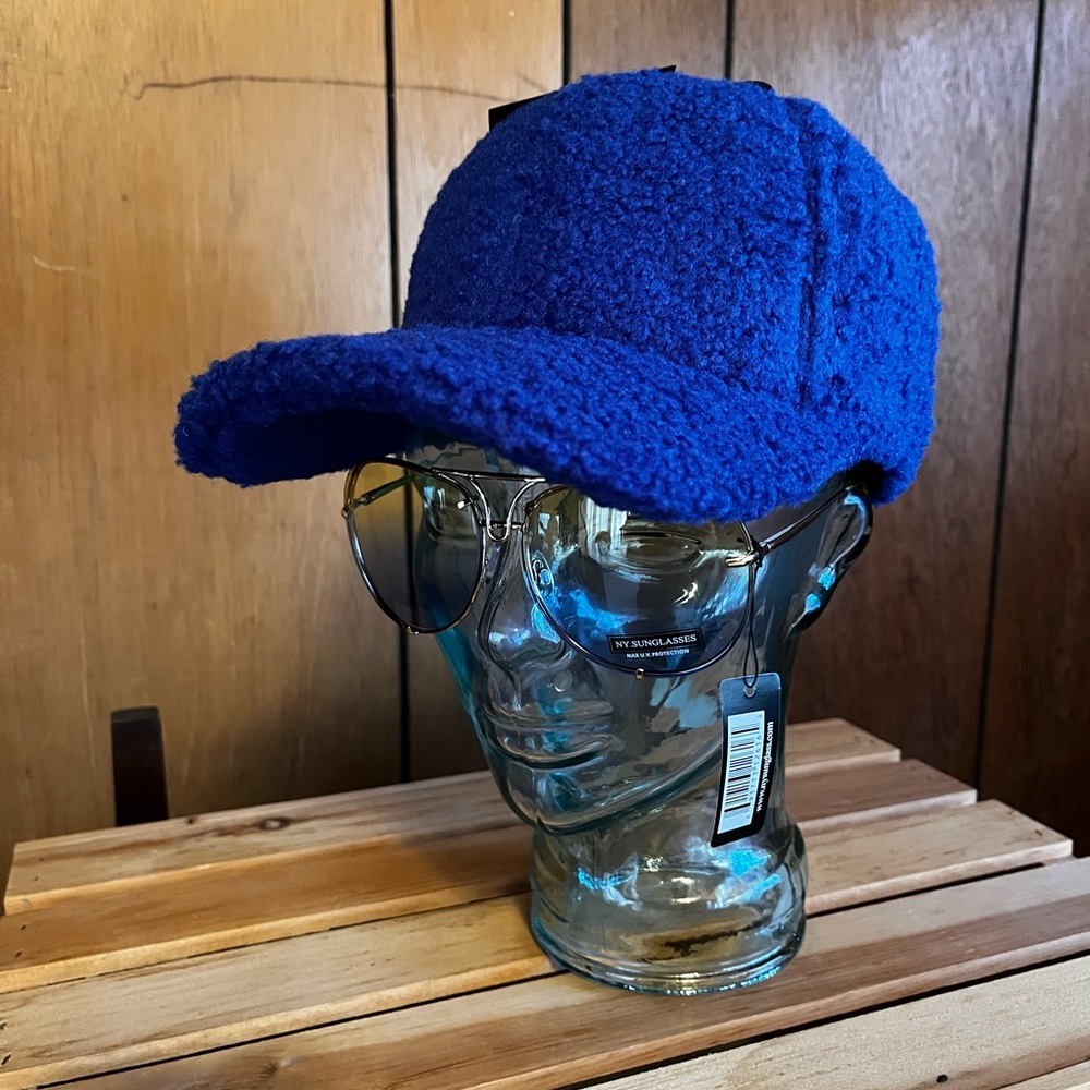 Royal Blue Teddy Fleece Winter Cap - Picture 2 of 15